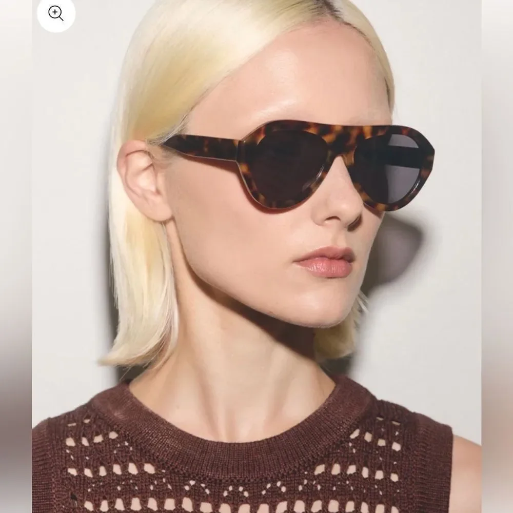NEW EDERA AVENA  FLAME HAVANA ACETATE SUNGLASSES IN Turquoise